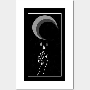 Hand and Moon Posters and Art